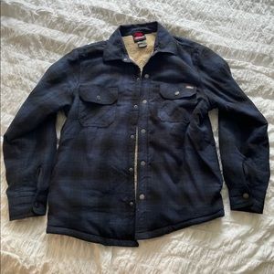 Mens Dickies Fleece Lined Flannel Shirt Jacket